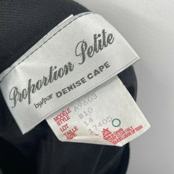 VTG PROPORTION PETITE Denise Cape Women Black Lined Wool Pencil Skirt Size 14 - Picture 3 of 3